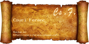 Csuri Ferenc névjegykártya