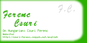 ferenc csuri business card